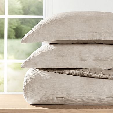 Home Collection Textured Gauze Crinkle Comforter Set with Shams