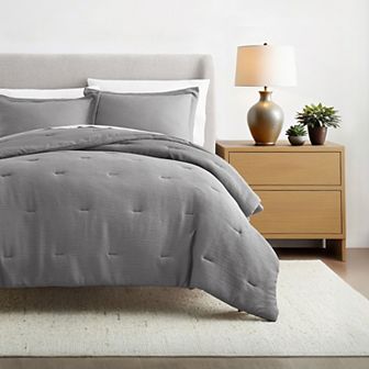 Home Collection Textured Gauze Crinkle Comforter Set with Shams