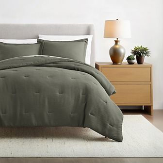Home Collection Textured Gauze Crinkle Comforter Set with Shams