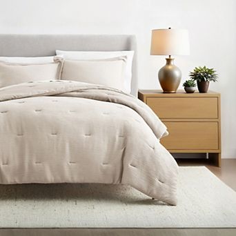 Home Collection Textured Gauze Crinkle Comforter Set with Shams