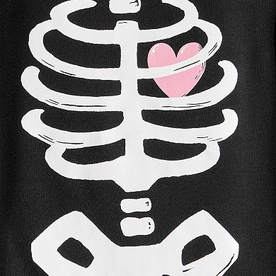 Toddler Girl Carter's 2-pc. Glow in The Dark Skeleton Pajama Top & Pajama Bottoms Set