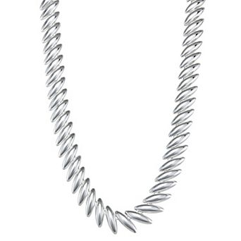 Napier Silver Tone Floral Pattern Collar Necklace