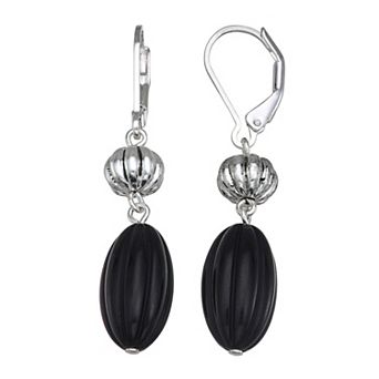 Napier Silver Tone Beaded Drop Earrings