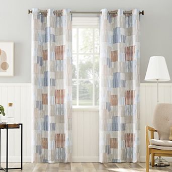 The Big One® Garfield Geometric Set of 2 Grommet Window Curtain Panels - Size 72x84