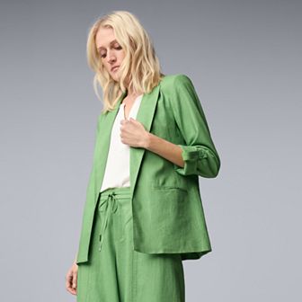 Women's Simply Vera Vera Wang Linen Roll Tab Blazer
