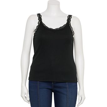 Juniors' Plus Size SO® Lace Trim Cami