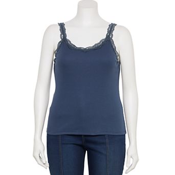 Juniors' Plus Size SO® Lace Trim Cami