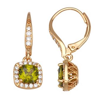 Napier Gold Tone Crystal & Cubic Zirconia Drop Earrings