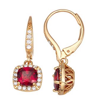 Napier Gold Tone Cubic Zirconia & Crystal Drop Earrings