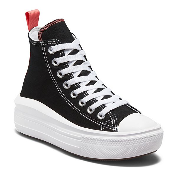 Converse Chuck Taylor All Star Move Big Kids' Platform Sneakers - Black Pink Salt White (7)