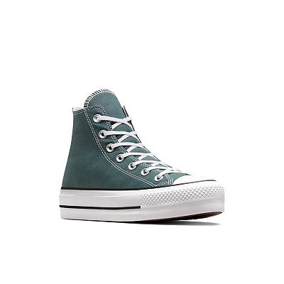 Dark Green Converse High Tops Platform Women's Shoes Converse