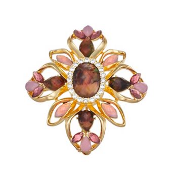 Napier Gold Tone Simulated Stone Pin