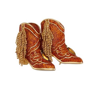 Napier Gold Tone Cowboy Boots Pin