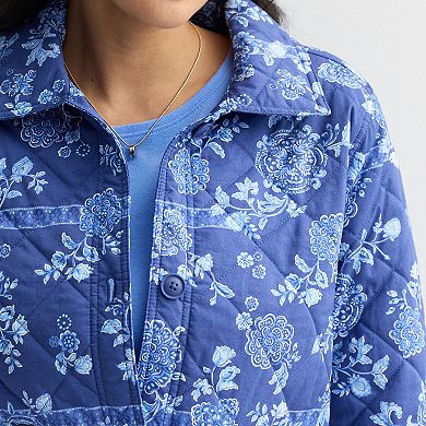 Women's Croft & Barrow® Collared Quilted Jacket