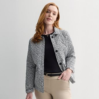 Women's Croft & Barrow® Collared Quilted Jacket