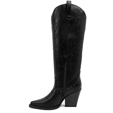 sugar Nails Studs Women's High Shaft Heel Boots