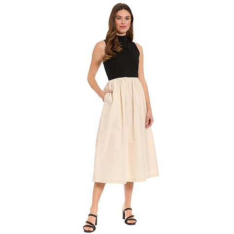 Женские платья London Women's London Times Mock Neck Two-Fer Dress