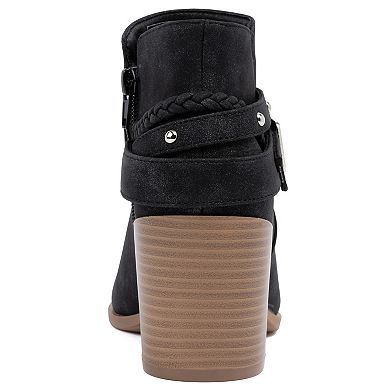 sugar Sansa Women's Slip-On Ankle Wedge Boots