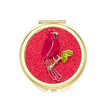 Napier Gold Tone Elevated Cardinal Compact Mirror