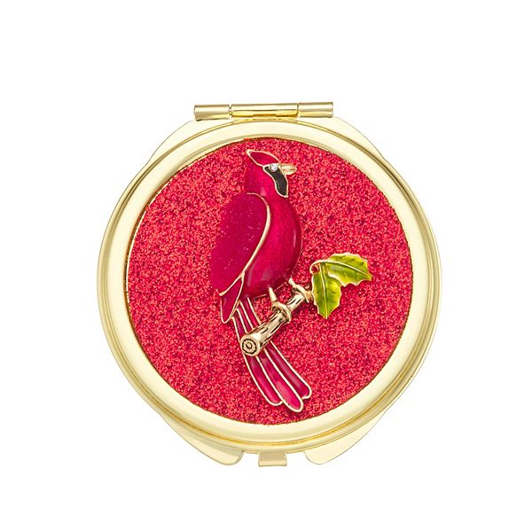 Napier Gold Tone Elevated Cardinal Compact Mirror