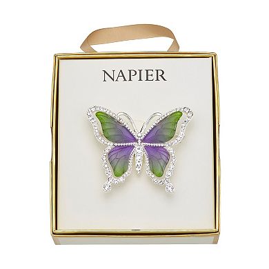 Napier Silver Tone Butterfly Pin