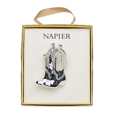 Napier Silver Tone Elevated Boots Pin