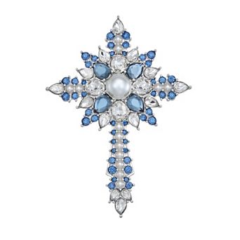Napier Silver Tone Cross Pin