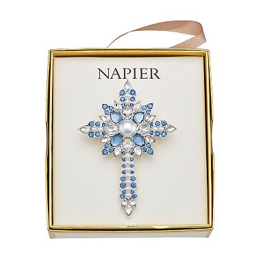 Napier Silver Tone Cross Pin