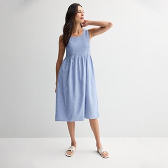 Women's Croft & Barrow® Smocked Midi Dress