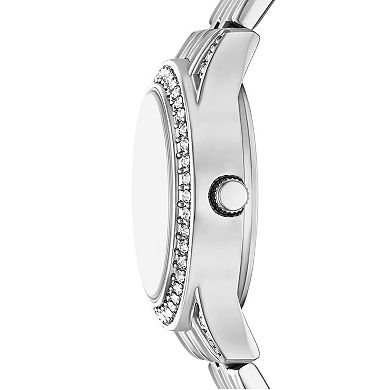 Relic by Fossil Women's Silver-Tone Bracelet Watch with Crystal Accents - ZR37303