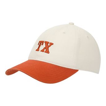 Women's Texas Orange & White Washed Poplin Unstructured Baseball Cap