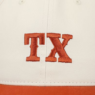 Women's Texas Orange & White Washed Poplin Unstructured Baseball Cap