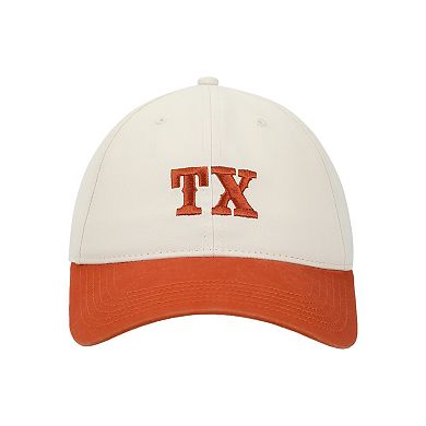 Women's Texas Orange & White Washed Poplin Unstructured Baseball Cap