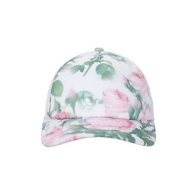 Women's Floral Rose Print Foam Trucker Hat