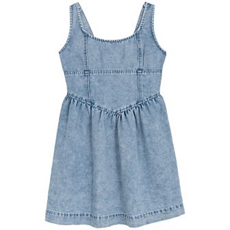 Girls 7-16 Rare Editions Acid Washed Denim Corset Dress