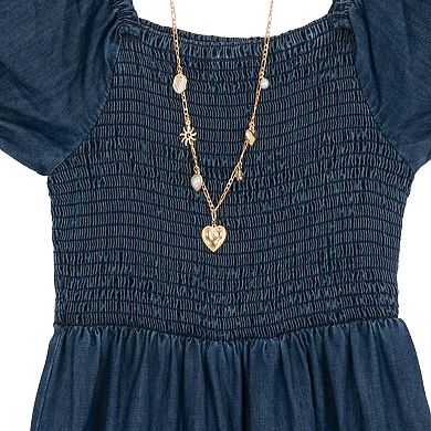 Girls 7-16 Rare Editions 2-pc. Denim Maxi Dress & Necklace Set