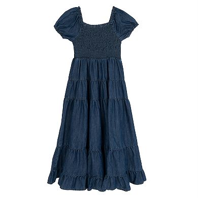 Girls 7-16 Rare Editions 2-pc. Denim Maxi Dress & Necklace Set