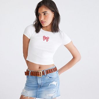 Juniors' Aeropostale Cropped Baby Tee