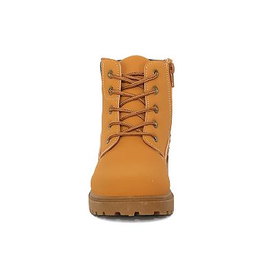 Yoki Tudor Little Kid Boys Lace-Up Zipper Combat Boots