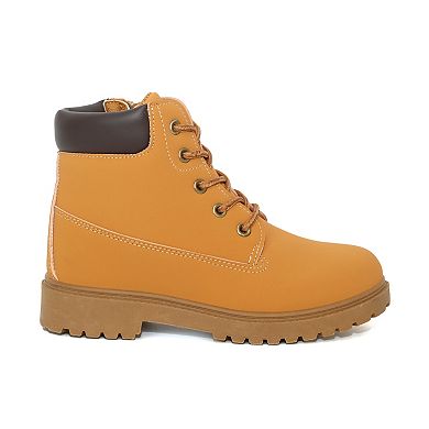 Yoki Tudor Little Kid Boys Lace-Up Zipper Combat Boots