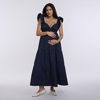 Maternity Motherhood® Babydoll Ruffle Maxi Dress