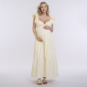 Maternity Motherhood® Babydoll Ruffle Maxi Dress