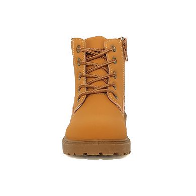 Yoki Tudor Boys Lace-Up Zipper Combat Boots