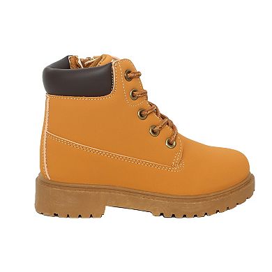 Yoki Tudor Boys Lace-Up Zipper Combat Boots
