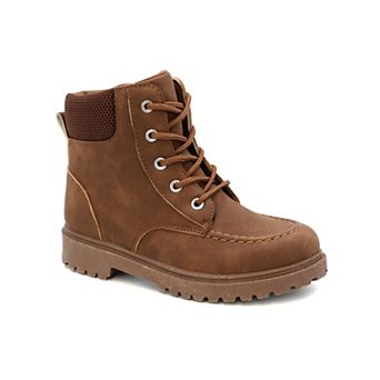 Yoki Tudor Boys Lace-Up Zipper Combat Boots