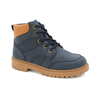 Yoki Tudor Boys Lace-Up Zipper Combat Boots