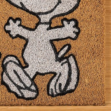 Peanuts Coir Snoopy Spring Floral Door Mat