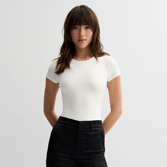 Juniors' SO® Crewneck Short Sleeve Bodysuit