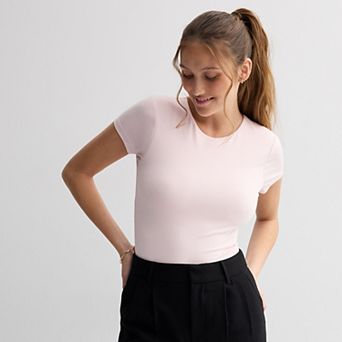 Juniors' SO® Crewneck Short Sleeve Bodysuit