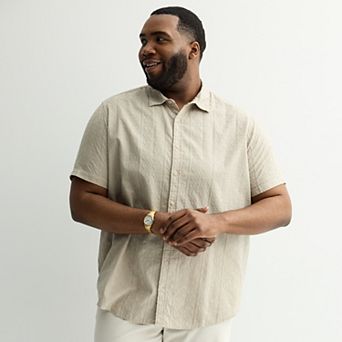 Big & Tall Apt. 9® Short Sleeve Embroidered Regular Collar Shirt